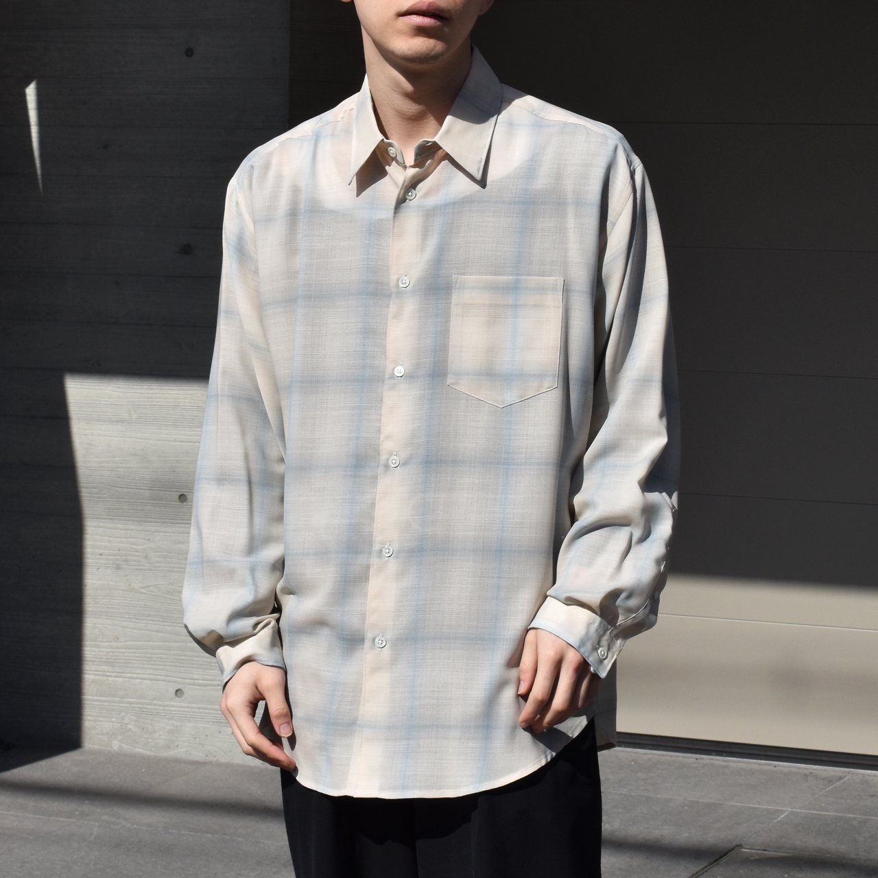 <img class='new_mark_img1' src='https://img.shop-pro.jp/img/new/icons5.gif' style='border:none;display:inline;margin:0px;padding:0px;width:auto;' />marka (マーカ)｜CHECK SHIRT BLUE CHECK -WOOL × RECYCLE POLYESTER VIYELLA-