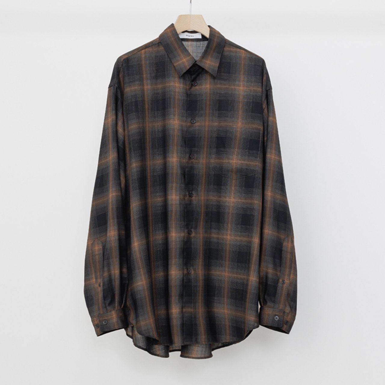 <img class='new_mark_img1' src='https://img.shop-pro.jp/img/new/icons5.gif' style='border:none;display:inline;margin:0px;padding:0px;width:auto;' />marka (マーカ)｜CHECK SHIRT BLACK CHECK -WOOL × RECYCLE POLYESTER VIYELLA-
