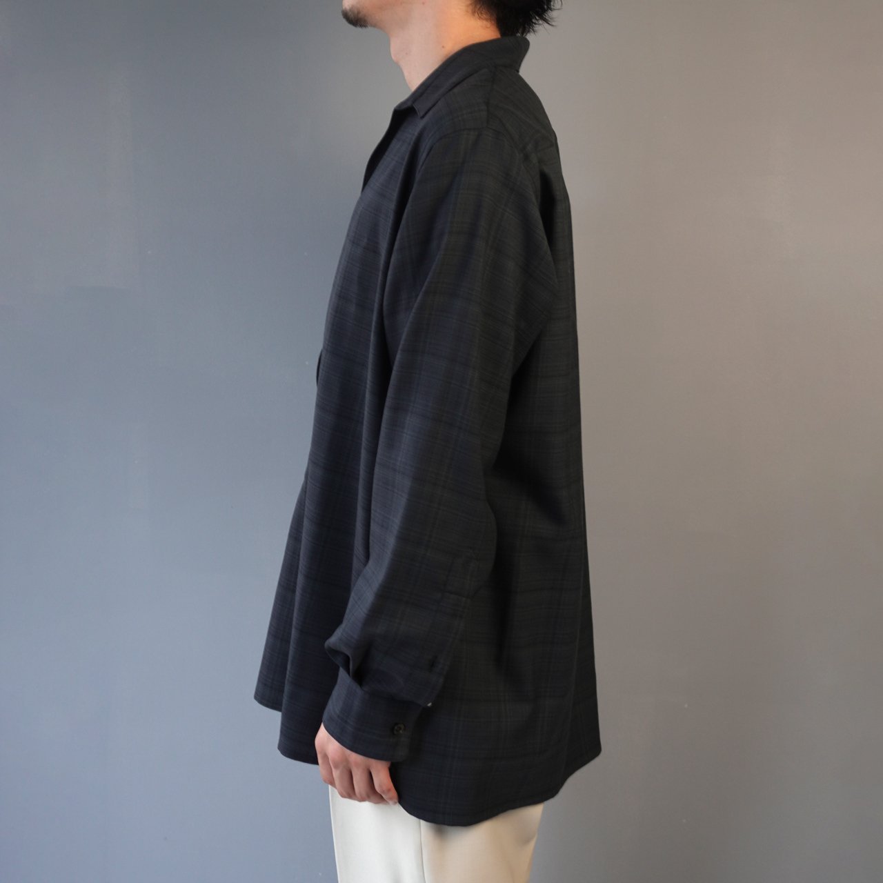 <img class='new_mark_img1' src='https://img.shop-pro.jp/img/new/icons5.gif' style='border:none;display:inline;margin:0px;padding:0px;width:auto;' />MARKAWARE (ޡ)VAREUSE SHIRT CHARCOAL CHECK -ORGANIC WOOL CHECK VIYELLA-