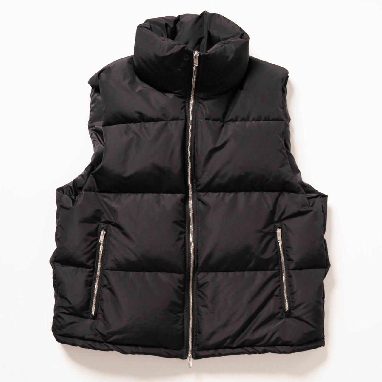 MARKAWARE (ޡ)SILK SHORT DOWN VEST BLACK -SILK GROSGRAIN-