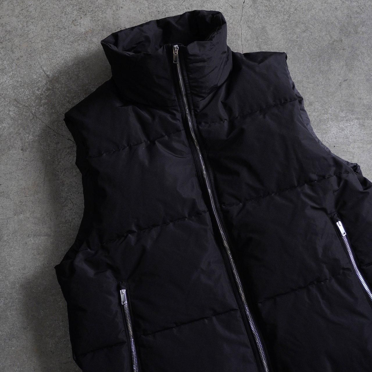 MARKAWARE (ޡ)SILK SHORT DOWN VEST BLACK -SILK GROSGRAIN-