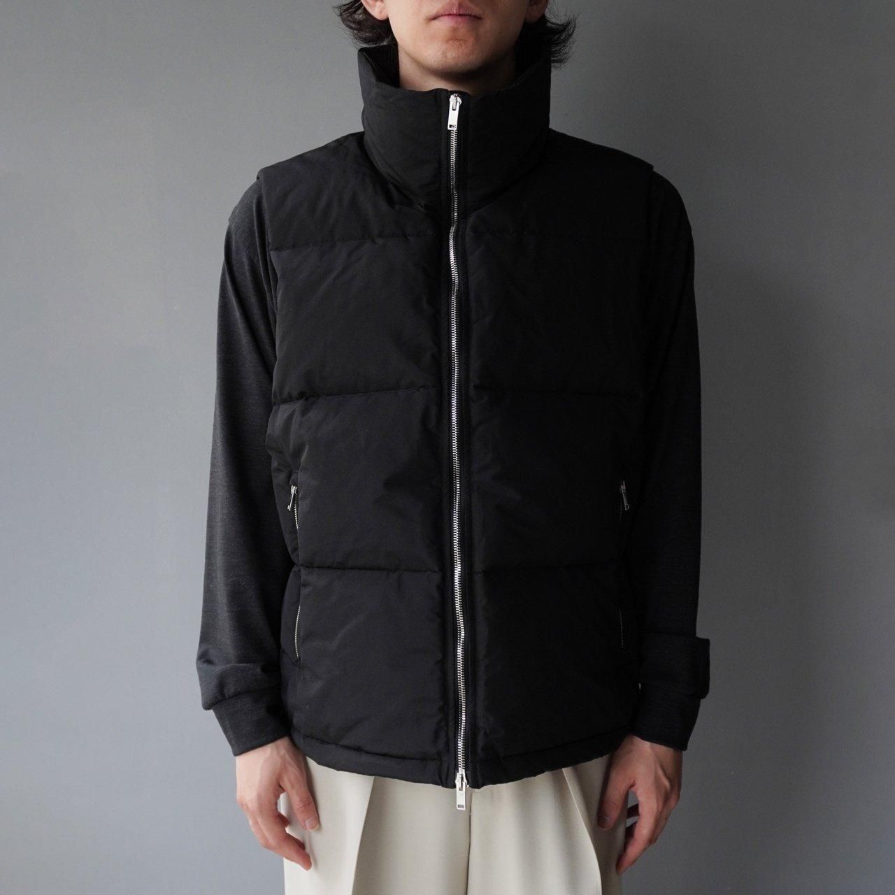 MARKAWARE (ޡ)SILK SHORT DOWN VEST BLACK -SILK GROSGRAIN-
