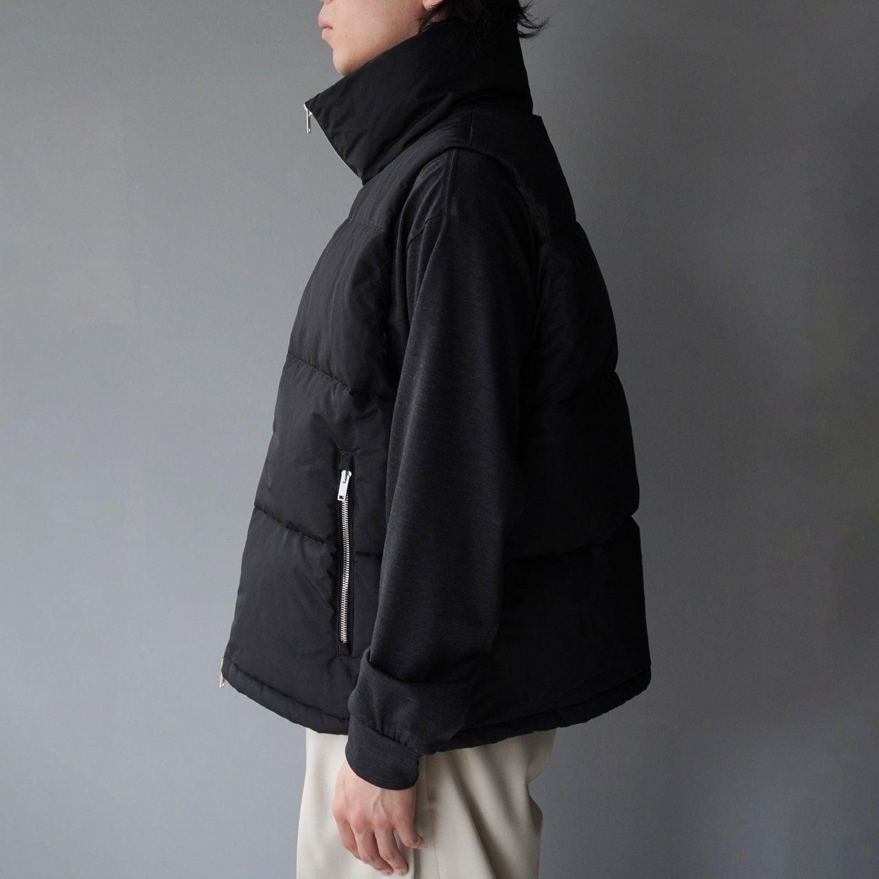 MARKAWARE (ޡ)SILK SHORT DOWN VEST BLACK -SILK GROSGRAIN-