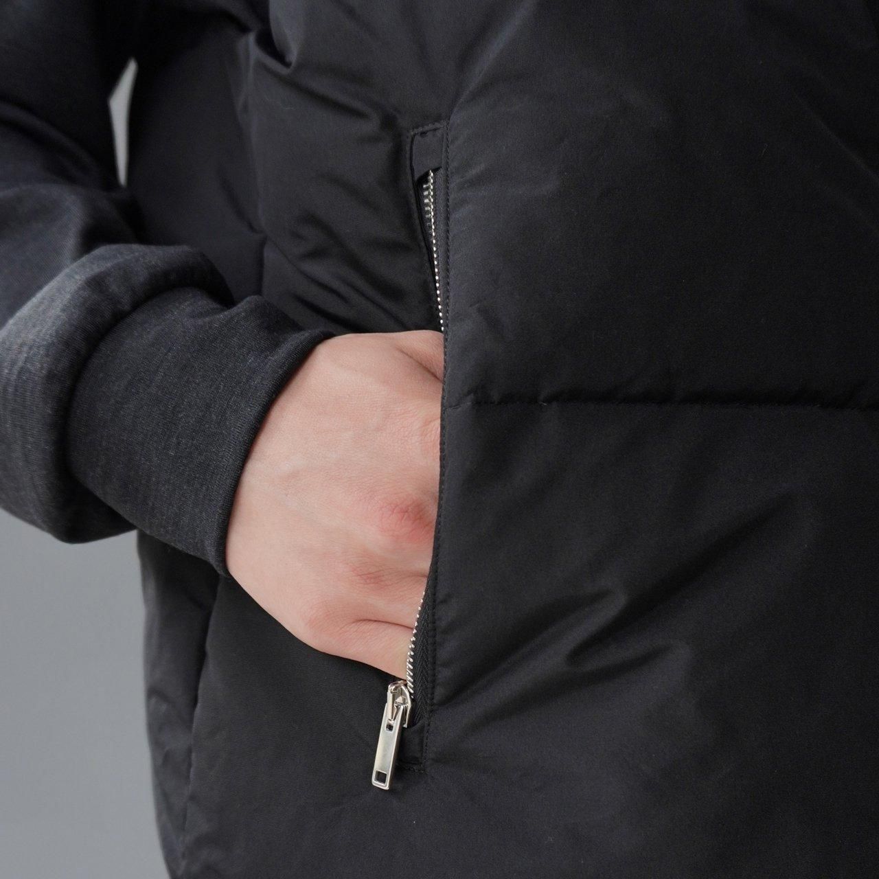 MARKAWARE (ޡ)SILK SHORT DOWN VEST BLACK -SILK GROSGRAIN-