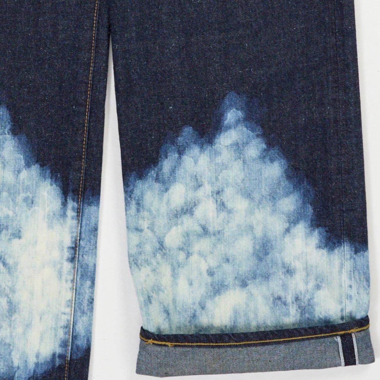 MARKAWARE (ޡ)WIDE STRAIGHT DENIM INDIGO CLOUDY BLEACHING -KIMONO DENIM-