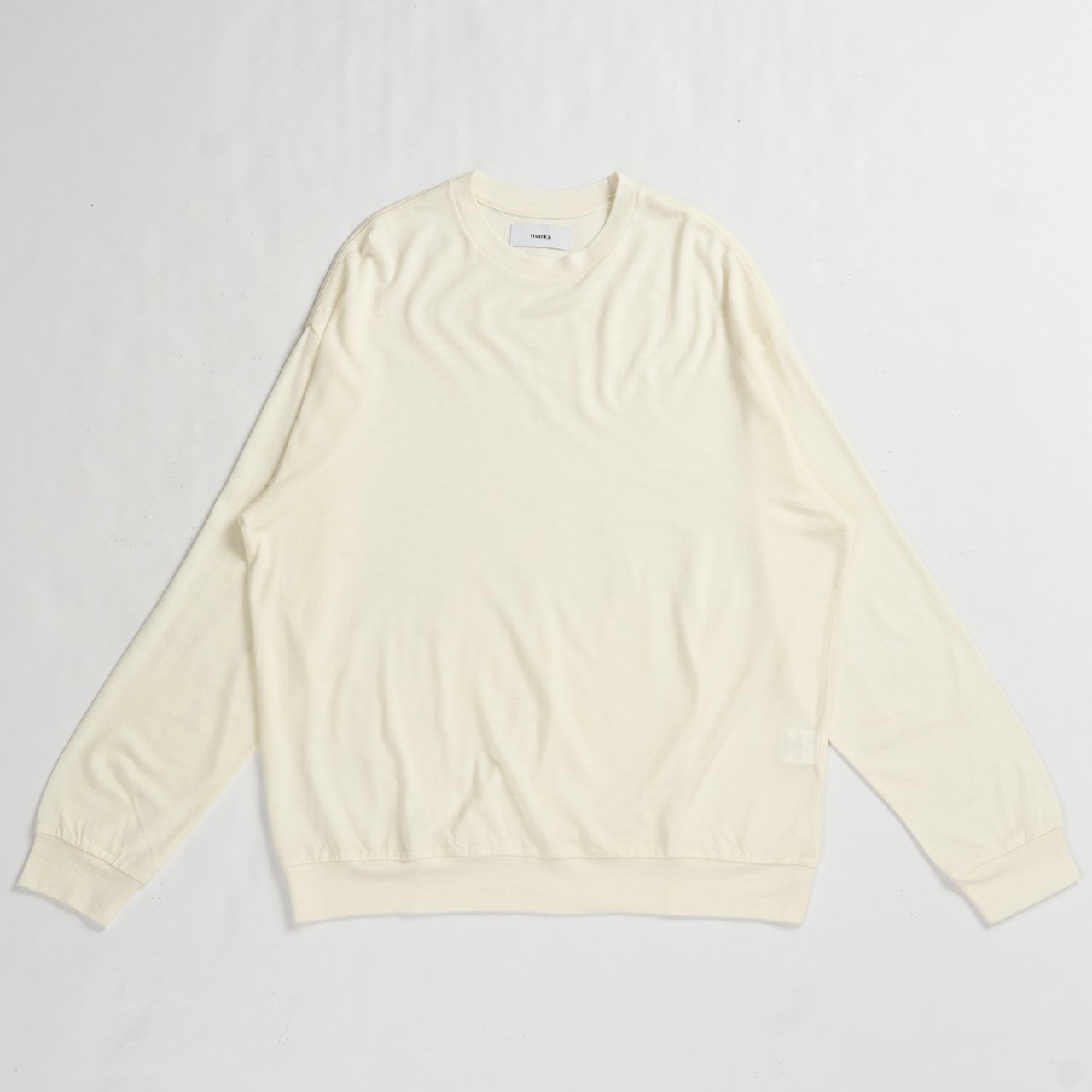 ͽ marka (ޡ)CREW NECK IVORY -2/72 WOOL SINGLE JERSEY WASHABLE-