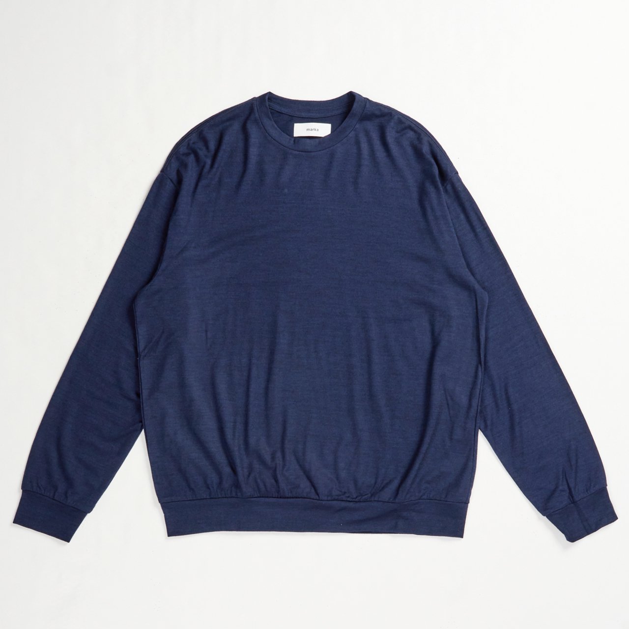 ͽ marka (ޡ)CREW NECK NAVY -2/72 WOOL SINGLE JERSEY WASHABLE-