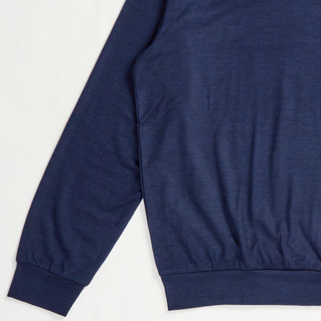 ͽ marka (ޡ)CREW NECK NAVY -2/72 WOOL SINGLE JERSEY WASHABLE-