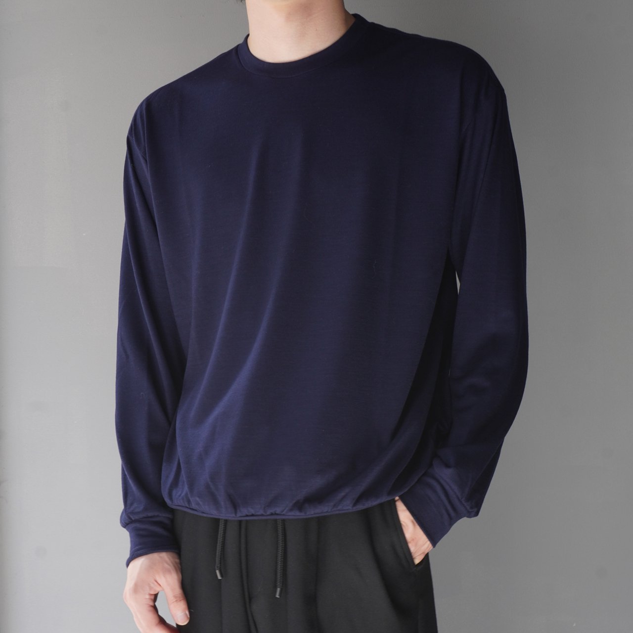 <img class='new_mark_img1' src='https://img.shop-pro.jp/img/new/icons5.gif' style='border:none;display:inline;margin:0px;padding:0px;width:auto;' />marka (ޡ)CREW NECK NAVY -2/72 WOOL SINGLE JERSEY WASHABLE-