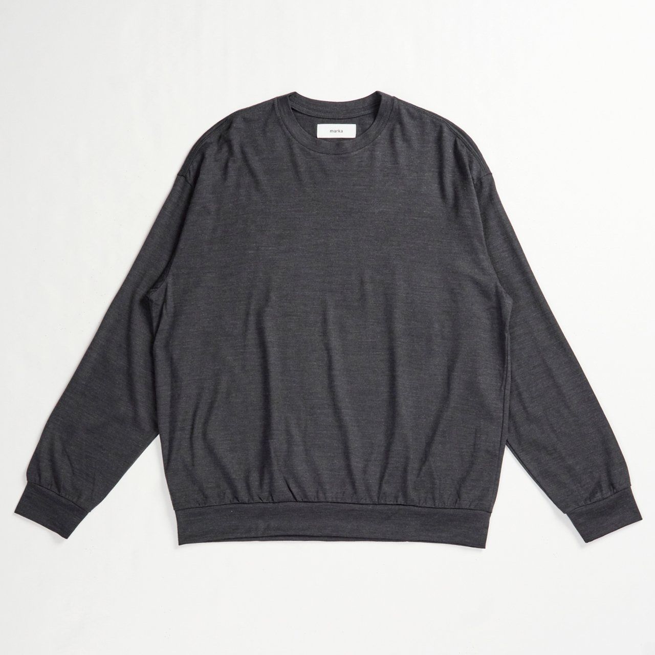 ͽ marka (ޡ)CREW NECK TOP CHARCOAL -2/72 WOOL SINGLE JERSEY WASHABLE-