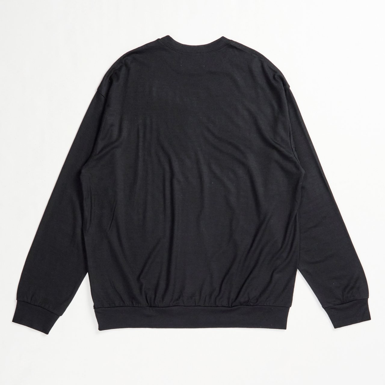 ͽ marka (ޡ)CREW NECK BLACK -2/72 WOOL SINGLE JERSEY WASHABLE-