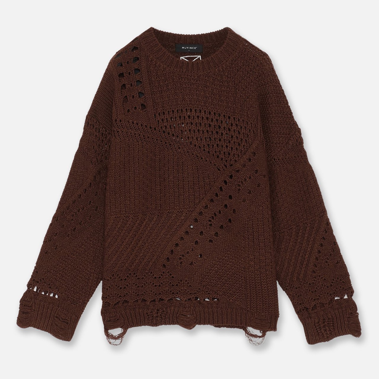 <img class='new_mark_img1' src='https://img.shop-pro.jp/img/new/icons5.gif' style='border:none;display:inline;margin:0px;padding:0px;width:auto;' />MLVINCE () | DESTROY KNIT BROWN