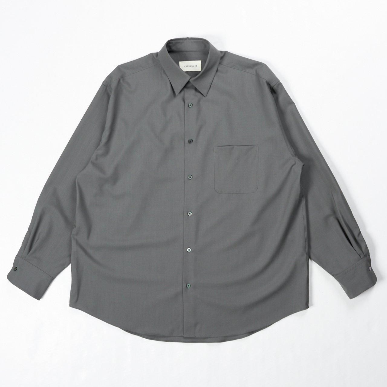 MARKAWARE (マーカウェア)｜COMFORT FIT SHIRT SAGE GREEN -ORGANIC WOOL 2/80 TROPICAL-