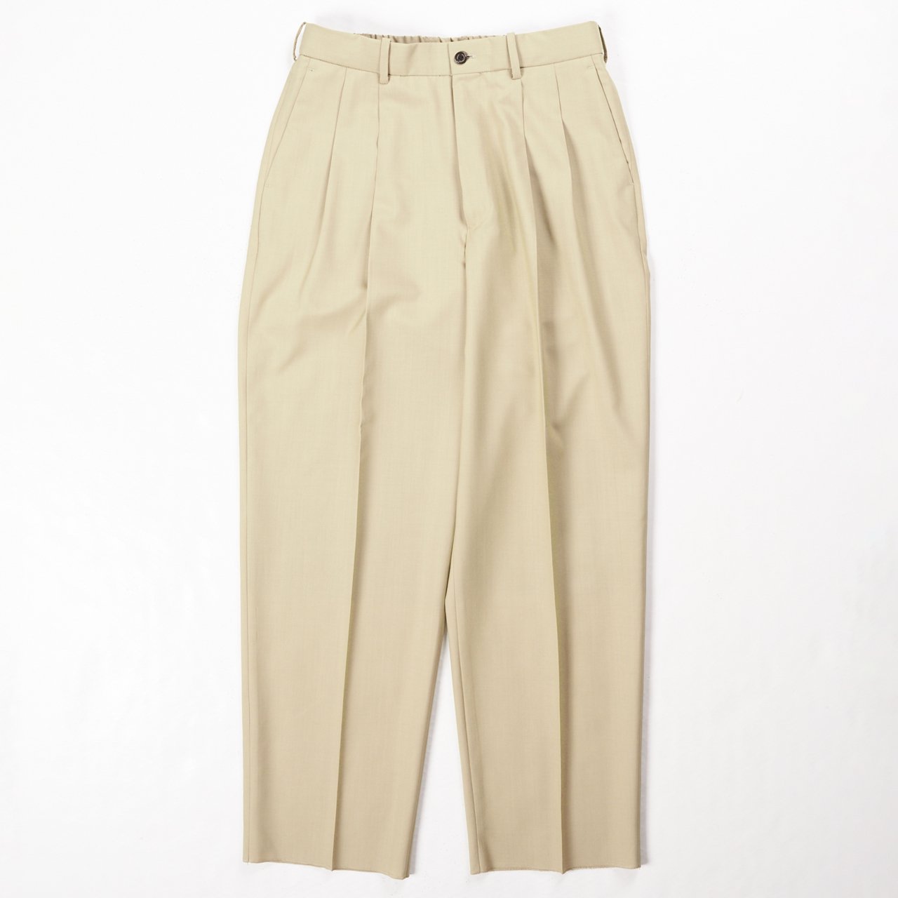 <img class='new_mark_img1' src='https://img.shop-pro.jp/img/new/icons5.gif' style='border:none;display:inline;margin:0px;padding:0px;width:auto;' />MARKAWARE (ޡ)CLASSIC FIT DOUBLE PLEATED TROUSERS BEIGE -ORGANIC WOOL 2/80 TROPICAL-