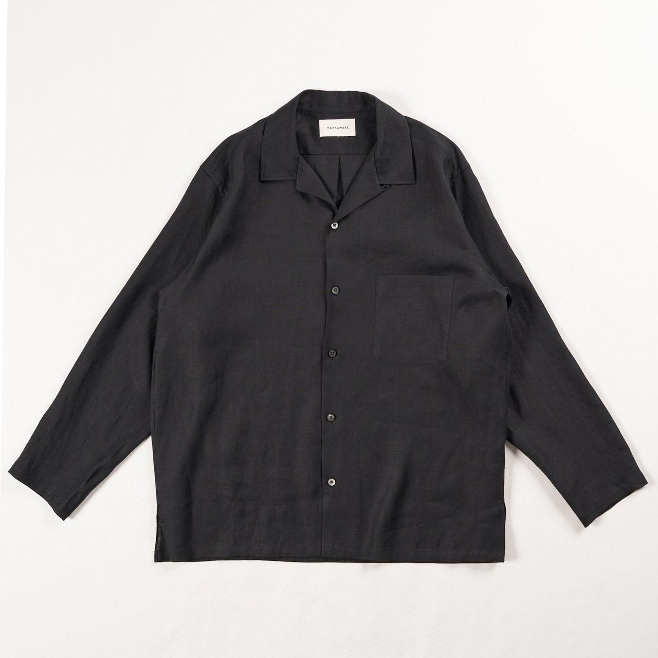 <img class='new_mark_img1' src='https://img.shop-pro.jp/img/new/icons5.gif' style='border:none;display:inline;margin:0px;padding:0px;width:auto;' />MARKAWARE (ޡ)COMFORT FIT OPEN COLLAR SHIRT BLACK -HEMP SHIRTING-