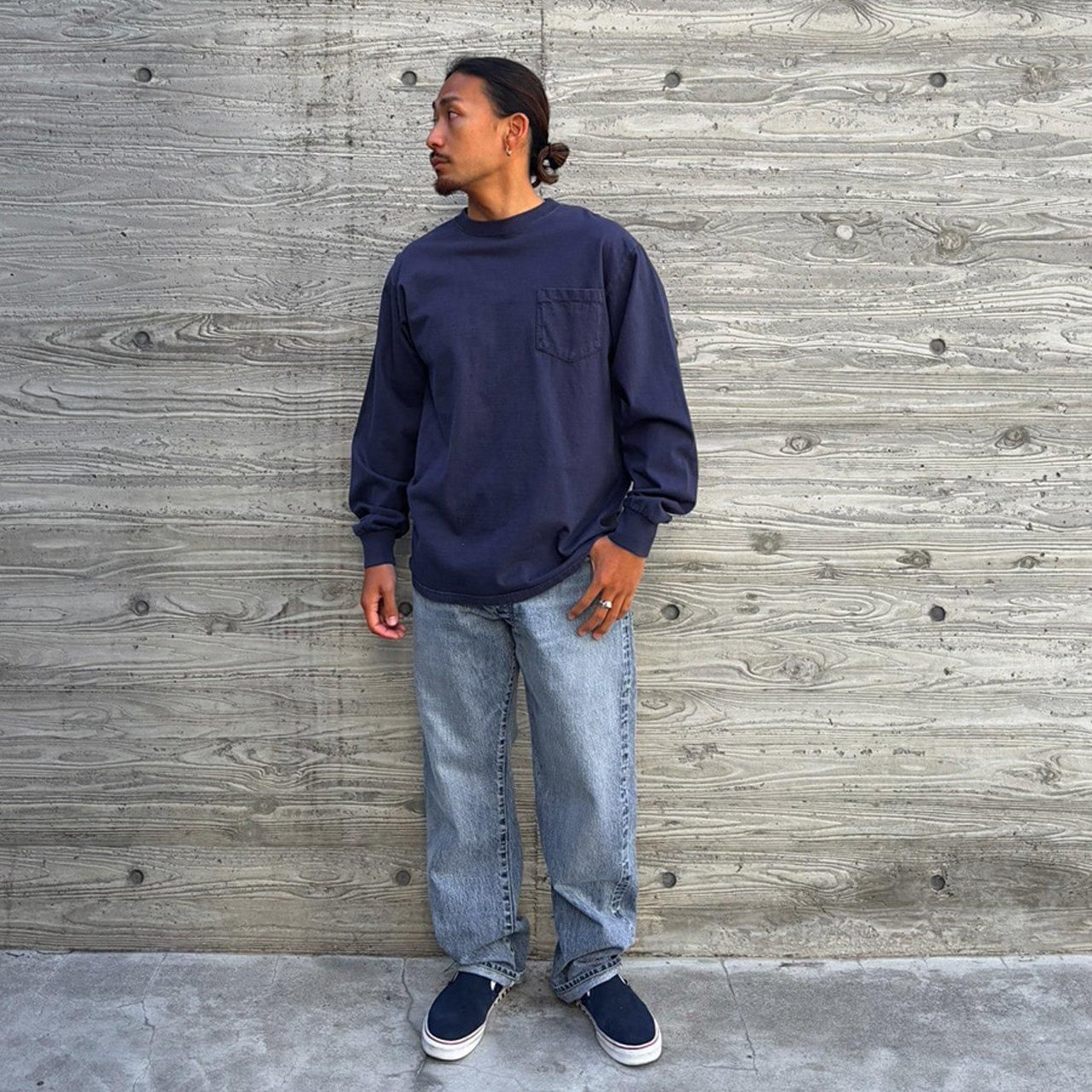 <img class='new_mark_img1' src='https://img.shop-pro.jp/img/new/icons5.gif' style='border:none;display:inline;margin:0px;padding:0px;width:auto;' />STANDARD CALIFORNIA ( ե˥)SD Heavyweight Pocket LS Tee Vintage Wash Navy