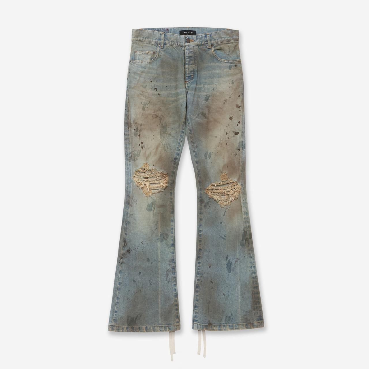 MLVINCE (メルヴィンス)|DISTRESSED FLARE JEANS FADE INDIGO MLVINCE (メルヴィンス)|DISTRESSED FLARE JEANS FADE INDIGO