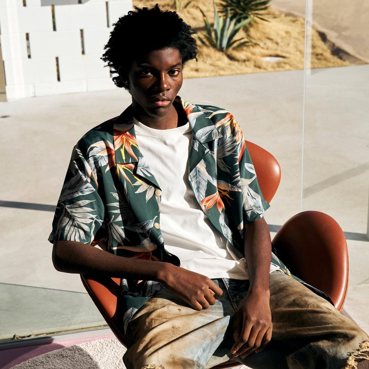<img class='new_mark_img1' src='https://img.shop-pro.jp/img/new/icons5.gif' style='border:none;display:inline;margin:0px;padding:0px;width:auto;' />MLVINCE () | FLORAL LUX S/S SHIRTS GREEN