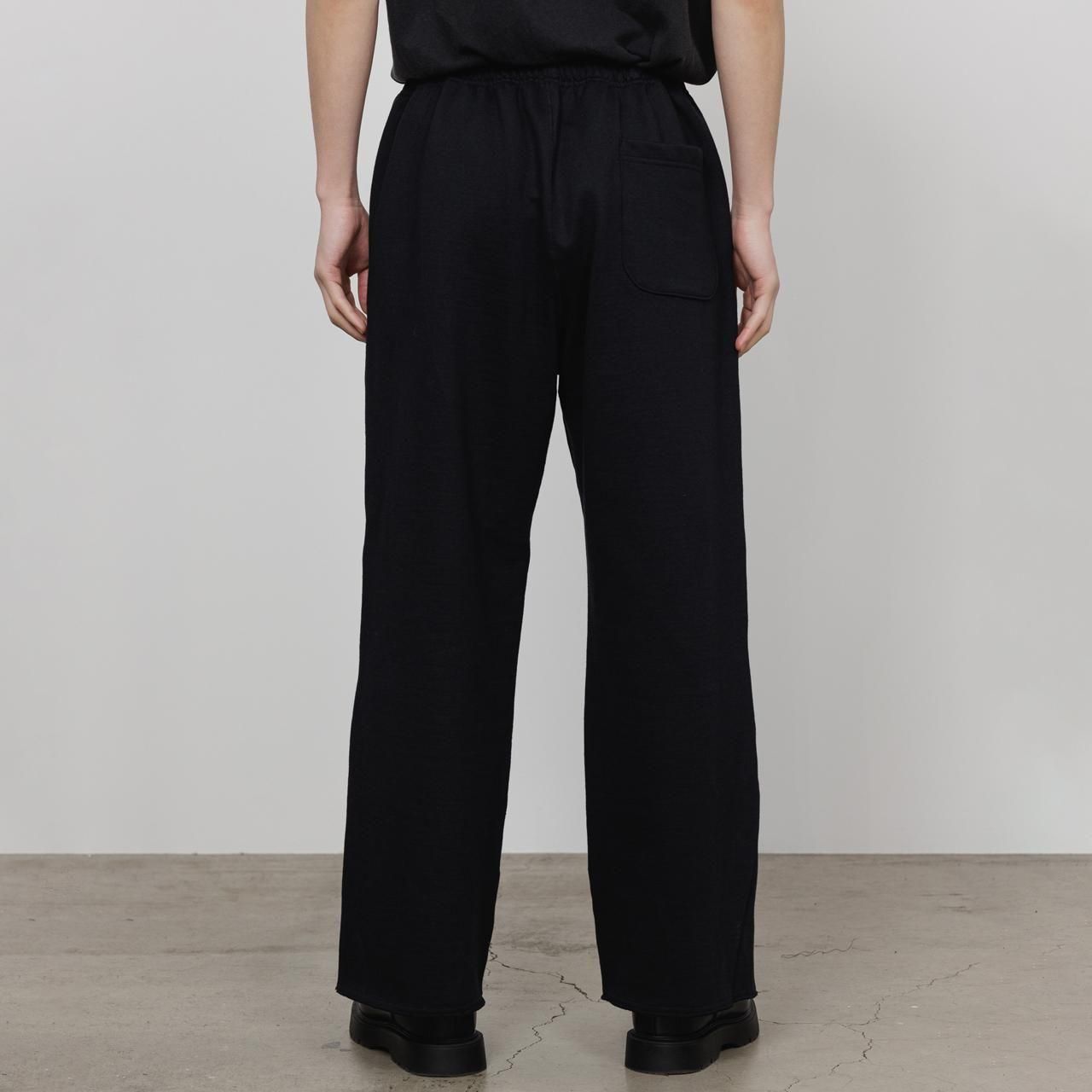 ͽ MARKAWARE (ޡ)WIDE GYM PANTS BLACK -ORGANIC COTTON HEAVY FLEECE-