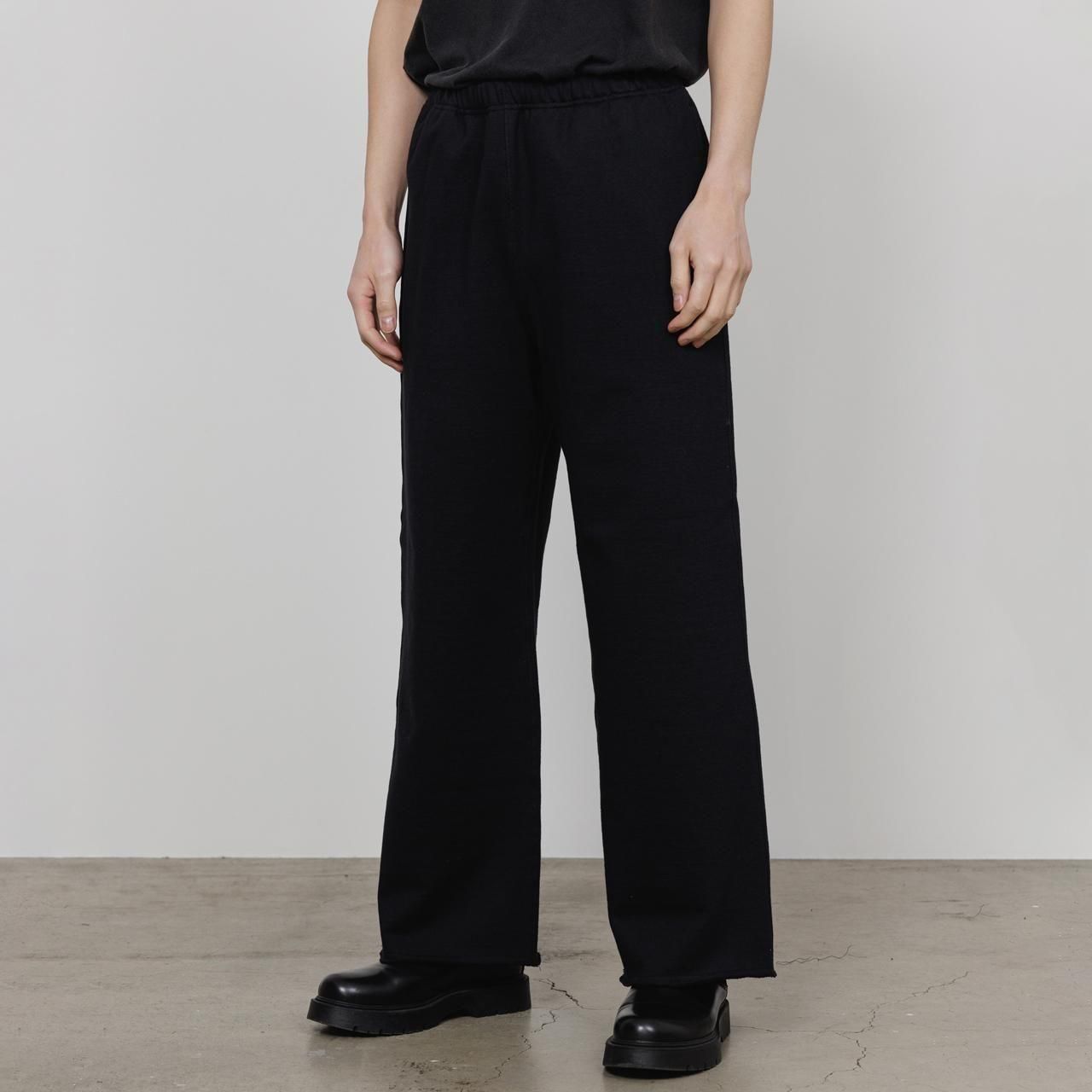 ͽ MARKAWARE (ޡ)WIDE GYM PANTS BLACK -ORGANIC COTTON HEAVY FLEECE-