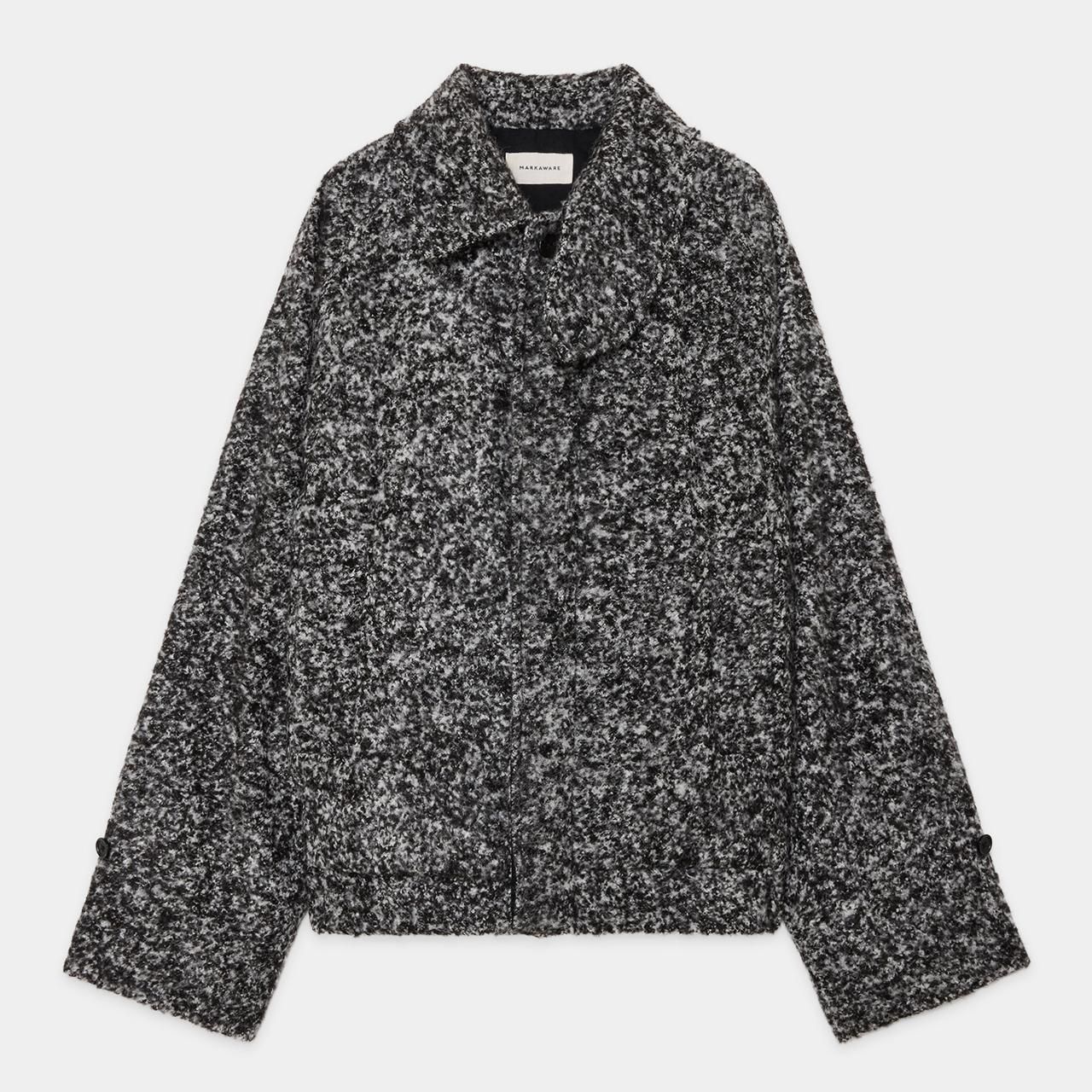 <img class='new_mark_img1' src='https://img.shop-pro.jp/img/new/icons5.gif' style='border:none;display:inline;margin:0px;padding:0px;width:auto;' />MARKAWARE (ޡ)FLYING MAN JACKET N.BLACKN.WHITE -ALPACA LOOP TWEED-