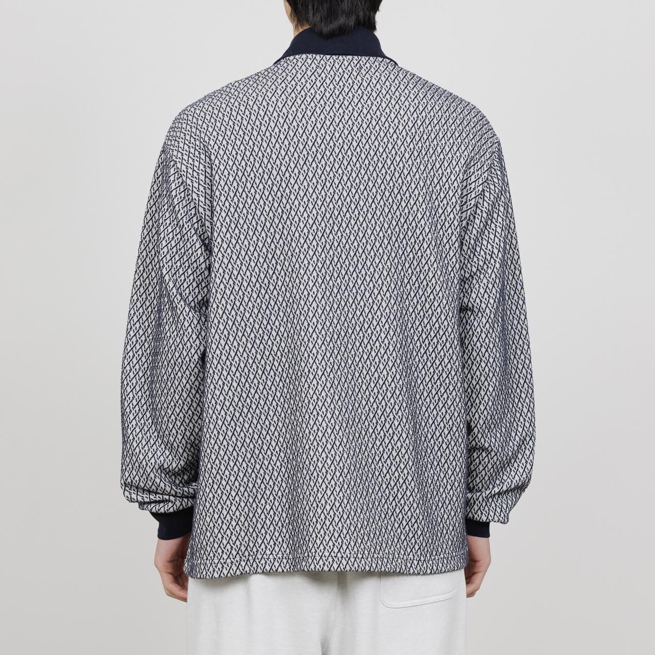 <img class='new_mark_img1' src='https://img.shop-pro.jp/img/new/icons5.gif' style='border:none;display:inline;margin:0px;padding:0px;width:auto;' />marka (ޡ)TWO BUTTON POLO L/S TEE IVORYNAVY -ORGANIC COTTON GEOMETRIC JACQUARD-