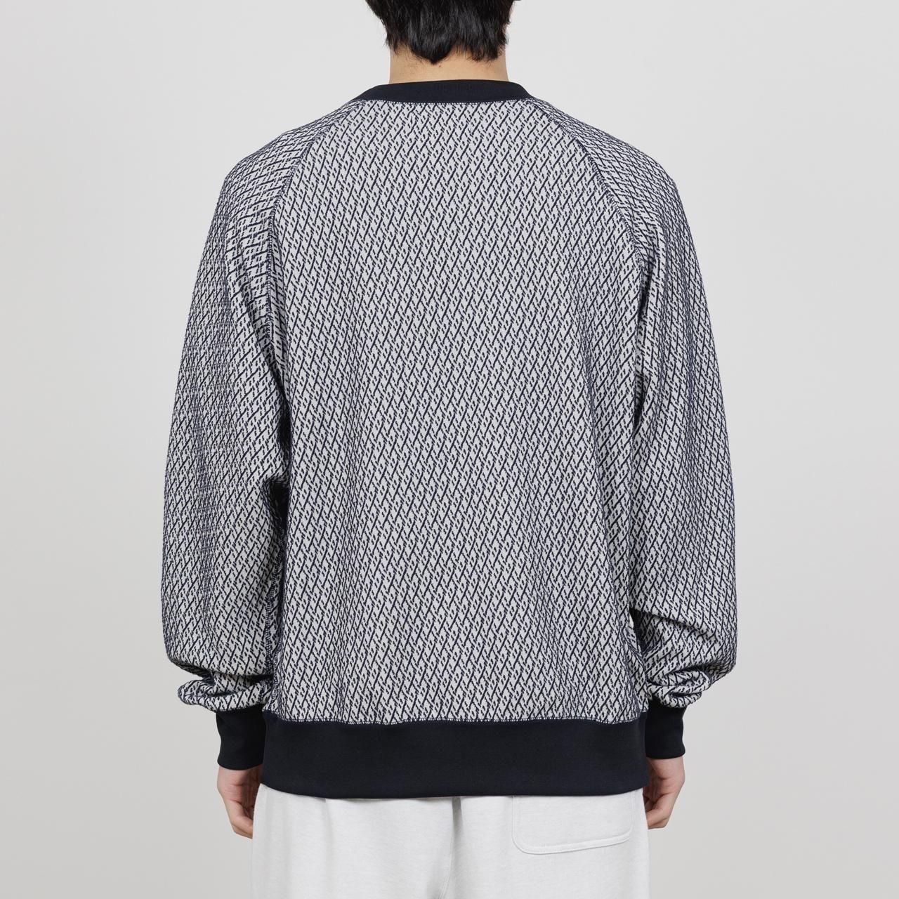 <img class='new_mark_img1' src='https://img.shop-pro.jp/img/new/icons5.gif' style='border:none;display:inline;margin:0px;padding:0px;width:auto;' />marka (ޡ)RAGLAN CREW NECK IVORYNAVY -ORGANIC COTTON GEOMETRIC JACQUARD-