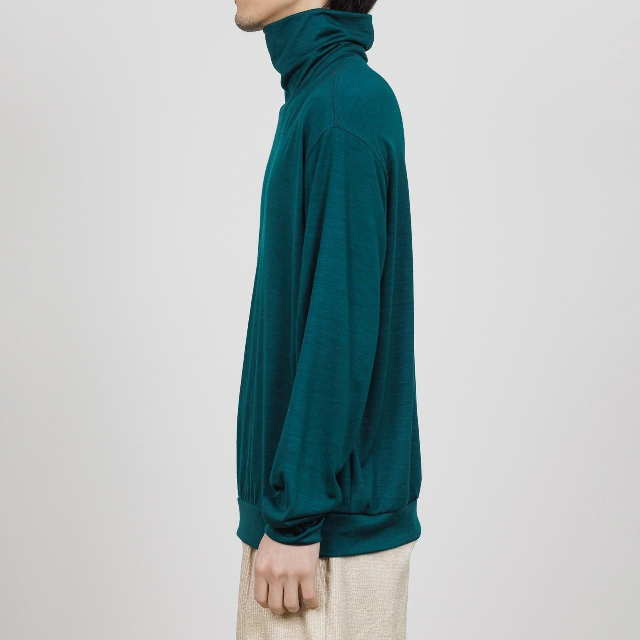 <img class='new_mark_img1' src='https://img.shop-pro.jp/img/new/icons5.gif' style='border:none;display:inline;margin:0px;padding:0px;width:auto;' />marka (ޡ)TURTLE NECK DARK GREEN -2/72 WOOL SINGLE JERSEY WASHHABLE-