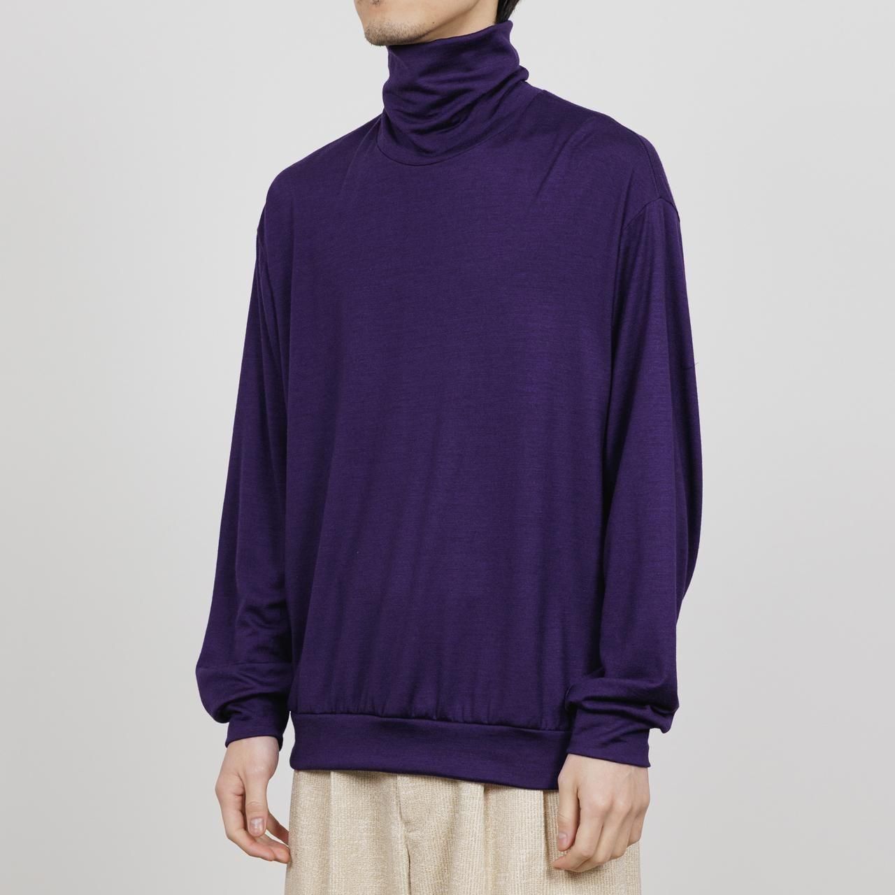 <img class='new_mark_img1' src='https://img.shop-pro.jp/img/new/icons5.gif' style='border:none;display:inline;margin:0px;padding:0px;width:auto;' />marka (ޡ)TURTLE NECK DARK PURPLE -2/72 WOOL SINGLE JERSEY WASHHABLE-
