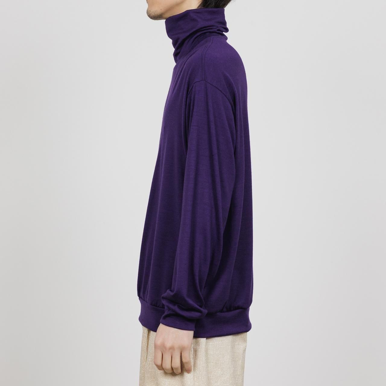 <img class='new_mark_img1' src='https://img.shop-pro.jp/img/new/icons5.gif' style='border:none;display:inline;margin:0px;padding:0px;width:auto;' />marka (ޡ)TURTLE NECK DARK PURPLE -2/72 WOOL SINGLE JERSEY WASHHABLE-