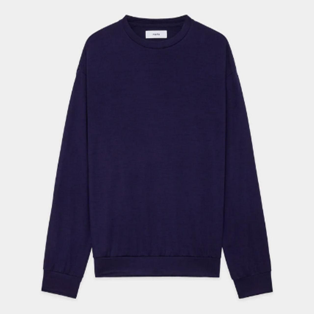 <img class='new_mark_img1' src='https://img.shop-pro.jp/img/new/icons5.gif' style='border:none;display:inline;margin:0px;padding:0px;width:auto;' />marka (ޡ)CREW NECK DARK PURPLE -2/72 WOOL SINGLE JERSEY WASHHABLE-