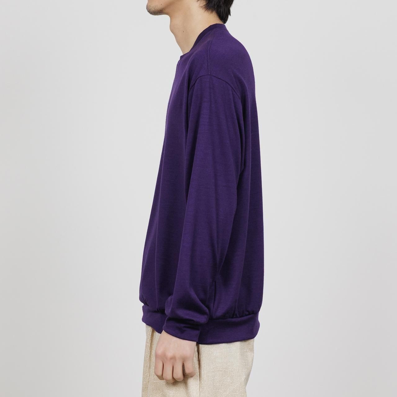 <img class='new_mark_img1' src='https://img.shop-pro.jp/img/new/icons5.gif' style='border:none;display:inline;margin:0px;padding:0px;width:auto;' />marka (ޡ)CREW NECK DARK PURPLE -2/72 WOOL SINGLE JERSEY WASHHABLE-