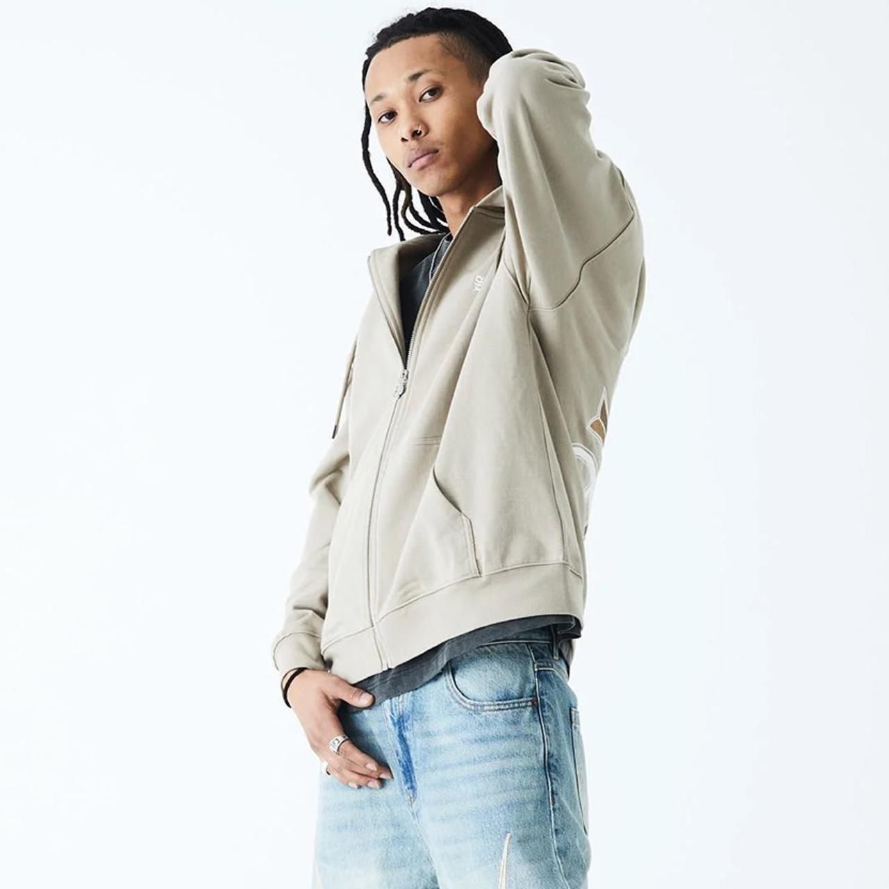 <img class='new_mark_img1' src='https://img.shop-pro.jp/img/new/icons5.gif' style='border:none;display:inline;margin:0px;padding:0px;width:auto;' />50%OFF SUPPLIER (ץ饤䡼)2-Tone Rhinestone Cross Zip Hoodie Beige