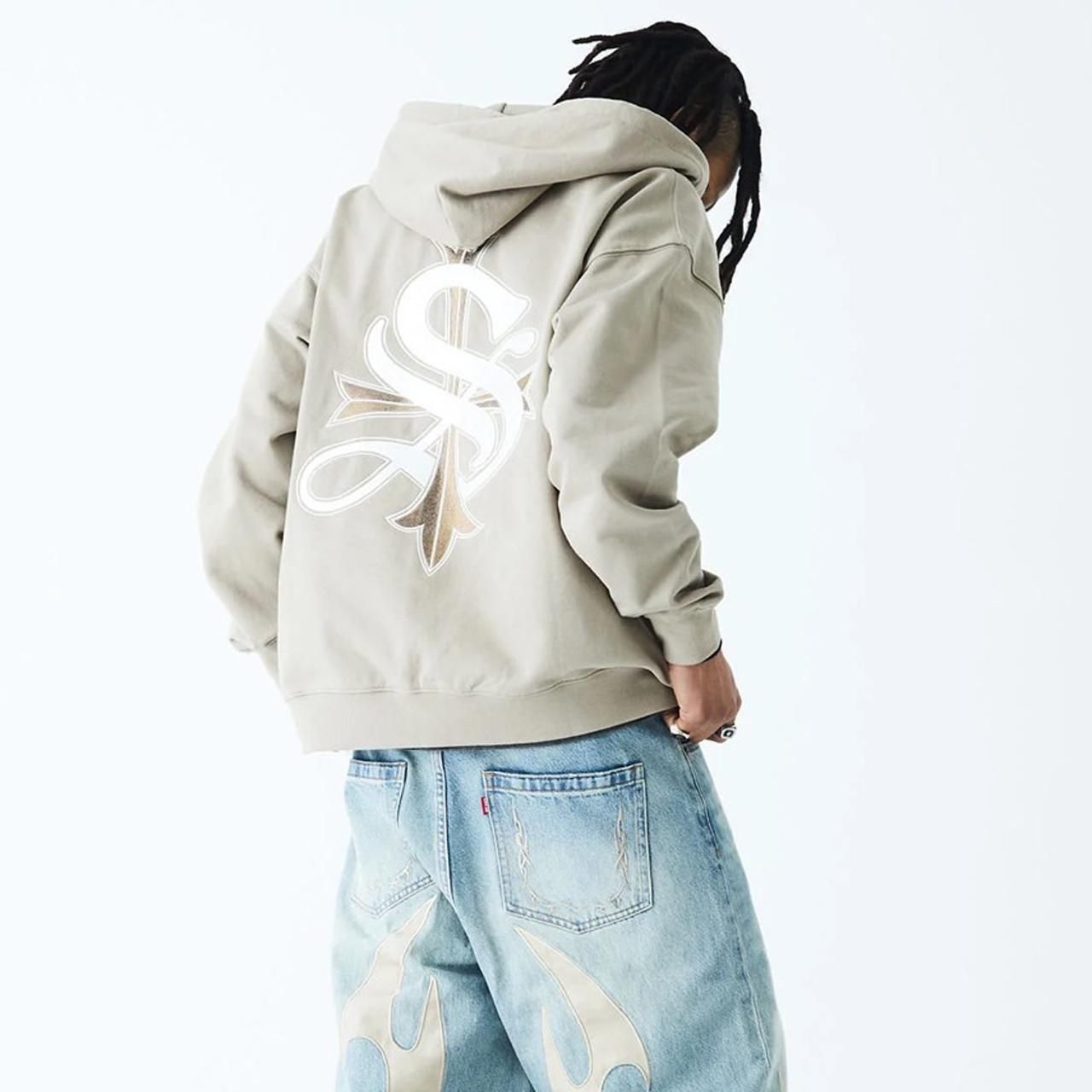 <img class='new_mark_img1' src='https://img.shop-pro.jp/img/new/icons5.gif' style='border:none;display:inline;margin:0px;padding:0px;width:auto;' />50%OFF SUPPLIER (ץ饤䡼)2-Tone Rhinestone Cross Zip Hoodie Beige