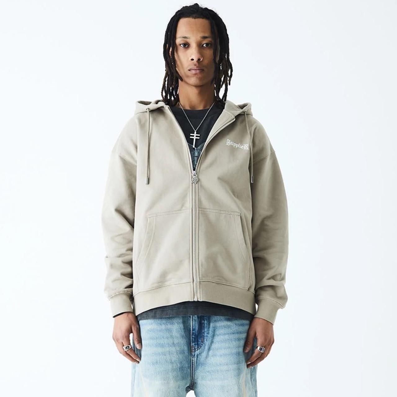 <img class='new_mark_img1' src='https://img.shop-pro.jp/img/new/icons5.gif' style='border:none;display:inline;margin:0px;padding:0px;width:auto;' />50%OFF SUPPLIER (ץ饤䡼)2-Tone Rhinestone Cross Zip Hoodie Beige