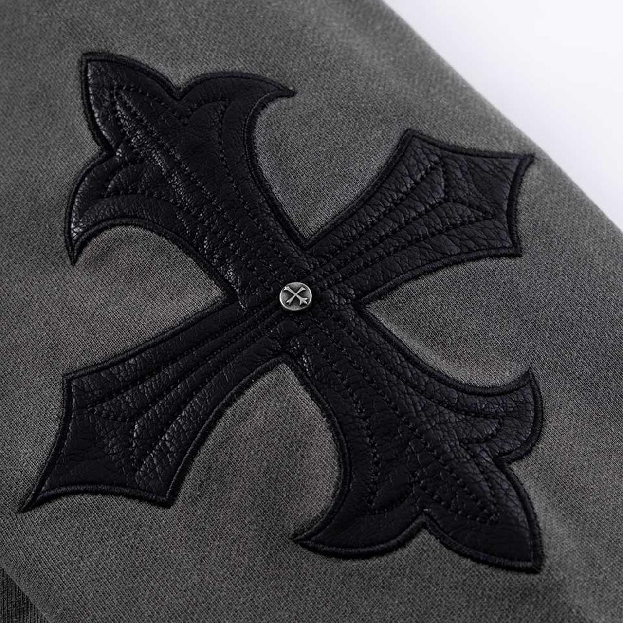 <img class='new_mark_img1' src='https://img.shop-pro.jp/img/new/icons5.gif' style='border:none;display:inline;margin:0px;padding:0px;width:auto;' />50%OFF SUPPLIER (ץ饤䡼)Fleur Leather Patch Zip Hoodie Black