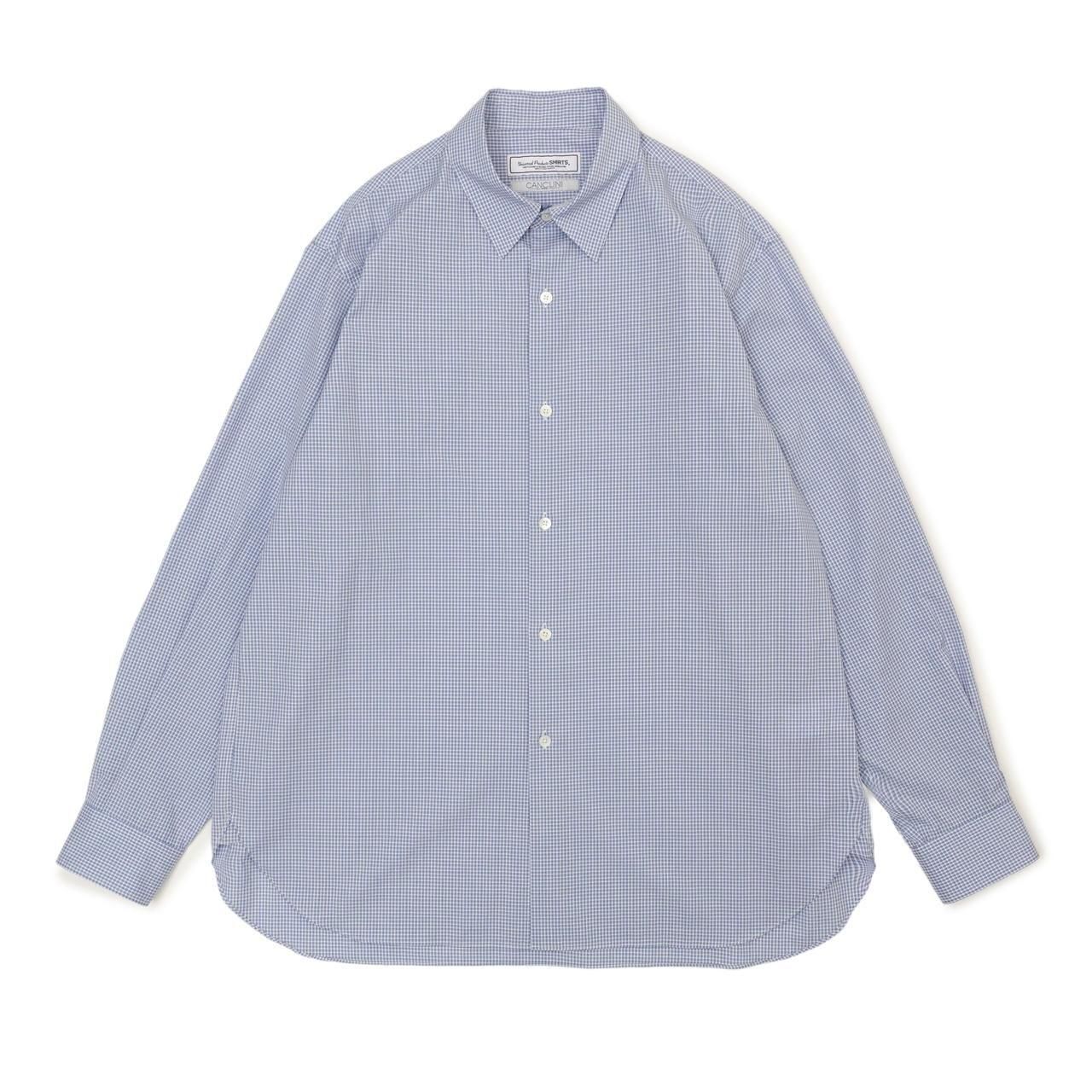 ͽ UNIVERSAL PRODUCTS (˥Сץ)CANCLINI FRENCH FRONT L/S SHIRTS BLUE