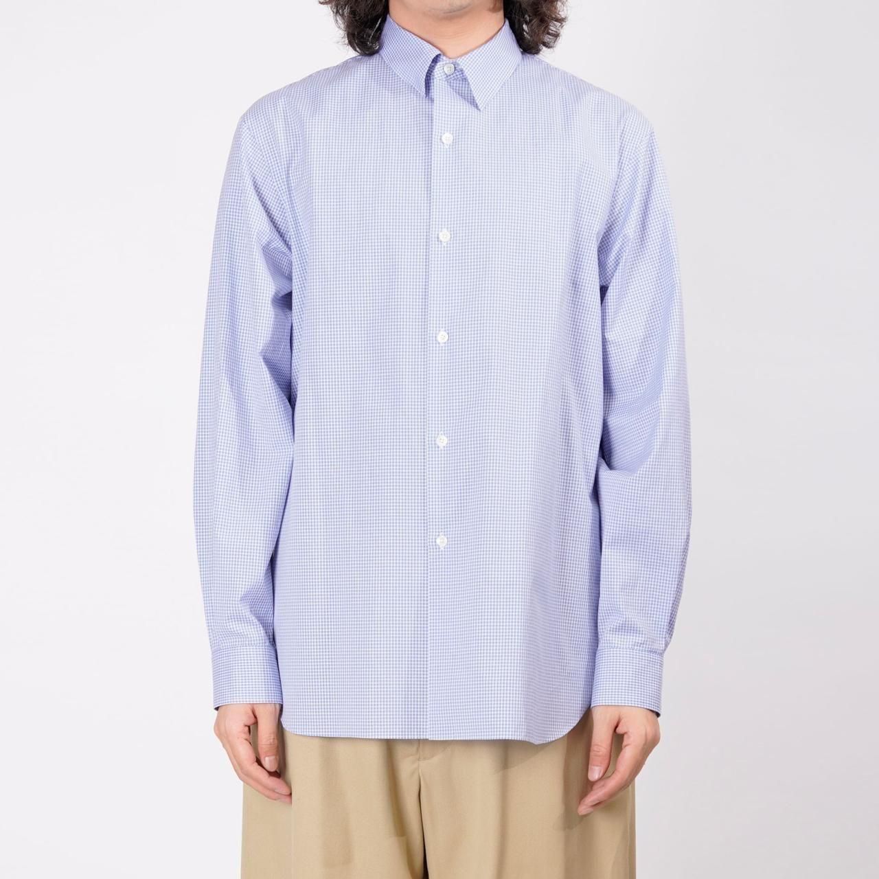 ͽ UNIVERSAL PRODUCTS (˥Сץ)CANCLINI FRENCH FRONT L/S SHIRTS BLUE