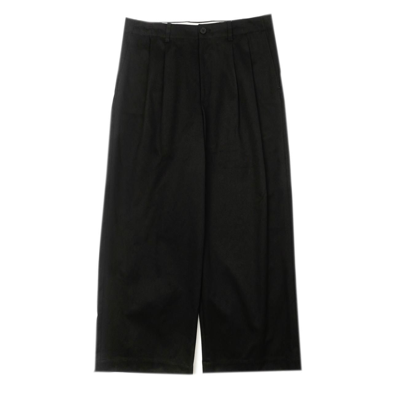 ͽ UNIVERSAL PRODUCTS (˥Сץ)2TUCK WIDE CHINO TROUSERS BLACK