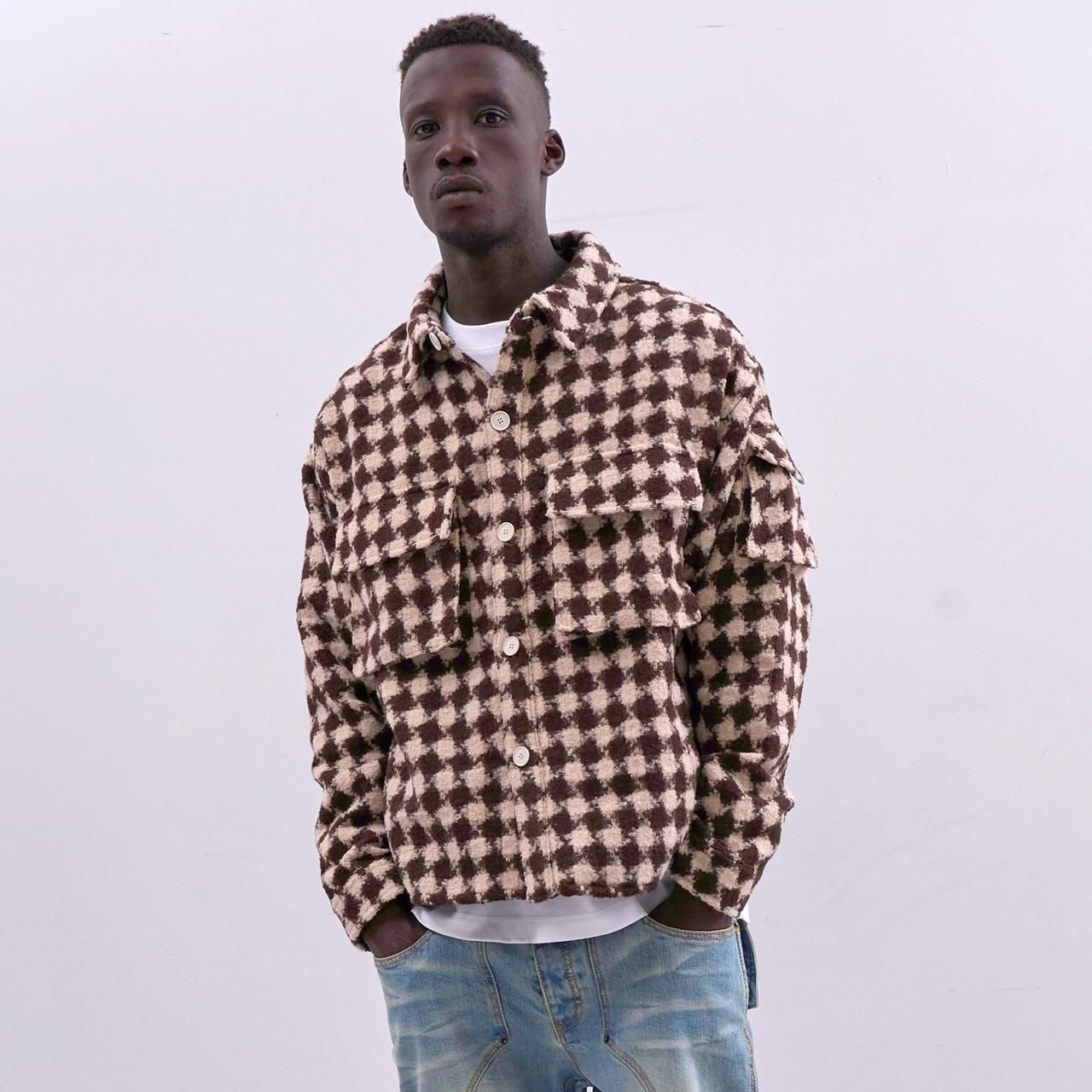 <img class='new_mark_img1' src='https://img.shop-pro.jp/img/new/icons5.gif' style='border:none;display:inline;margin:0px;padding:0px;width:auto;' />MLVINCE () |  MILITARY CHECK JACKET BROWN