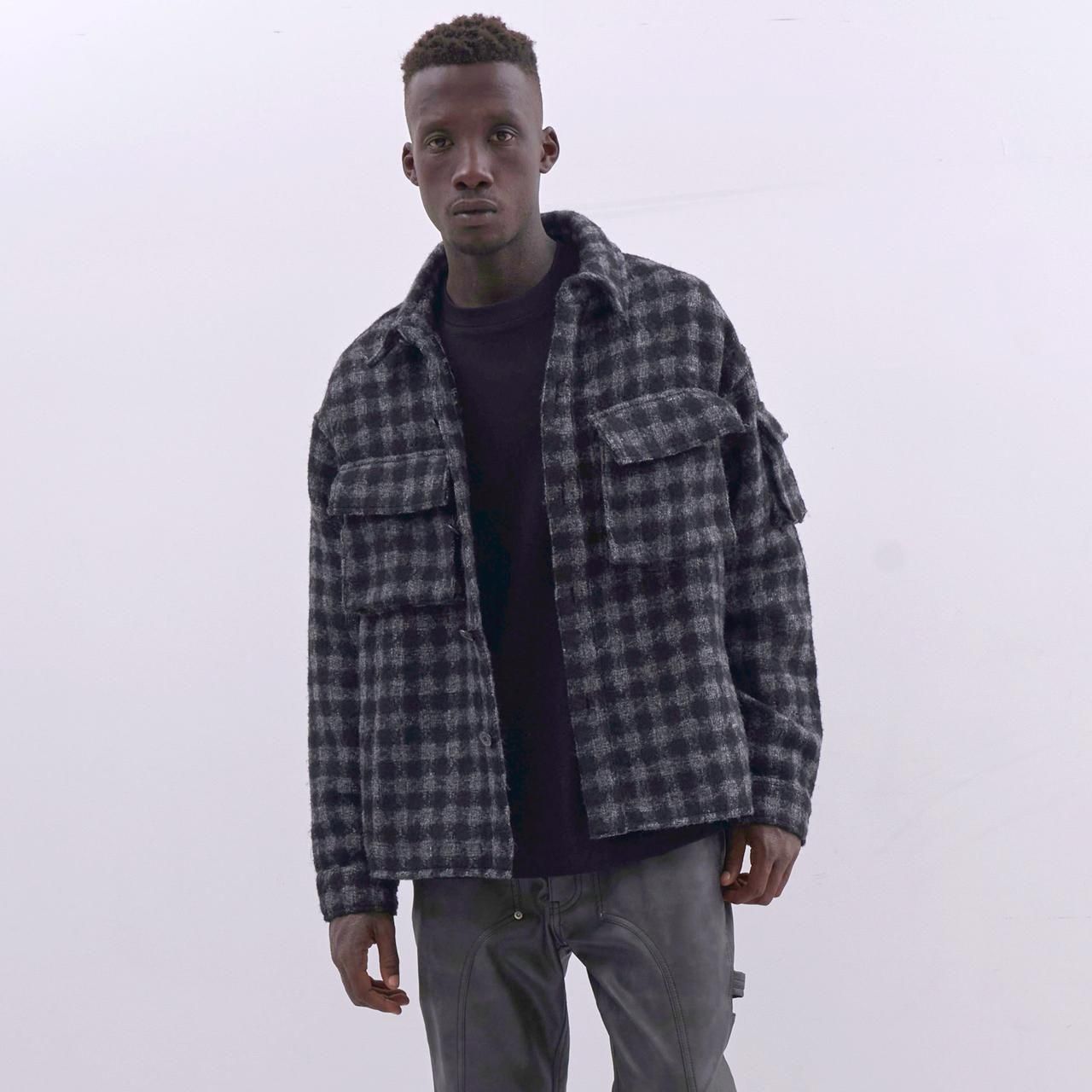 <img class='new_mark_img1' src='https://img.shop-pro.jp/img/new/icons5.gif' style='border:none;display:inline;margin:0px;padding:0px;width:auto;' />MLVINCE () |  MILITARY CHECK JACKET BLACK