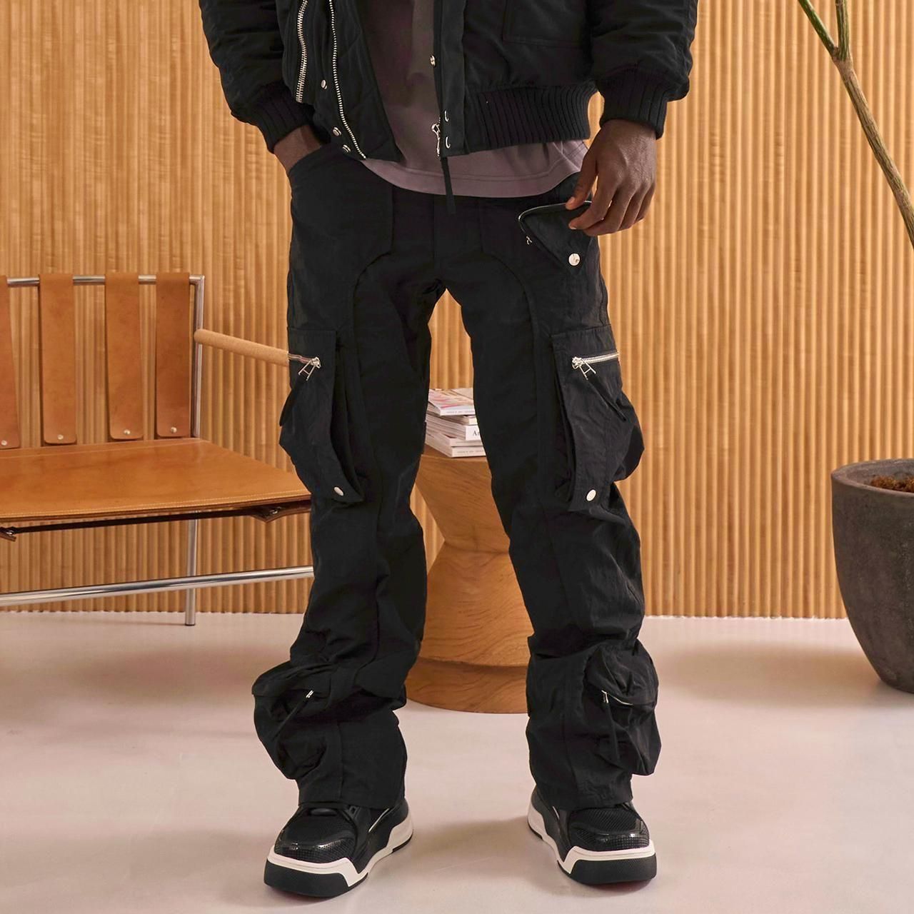<img class='new_mark_img1' src='https://img.shop-pro.jp/img/new/icons5.gif' style='border:none;display:inline;margin:0px;padding:0px;width:auto;' />MLVINCE () |  NYLON HOLSTER CARGO PANTS BLACK