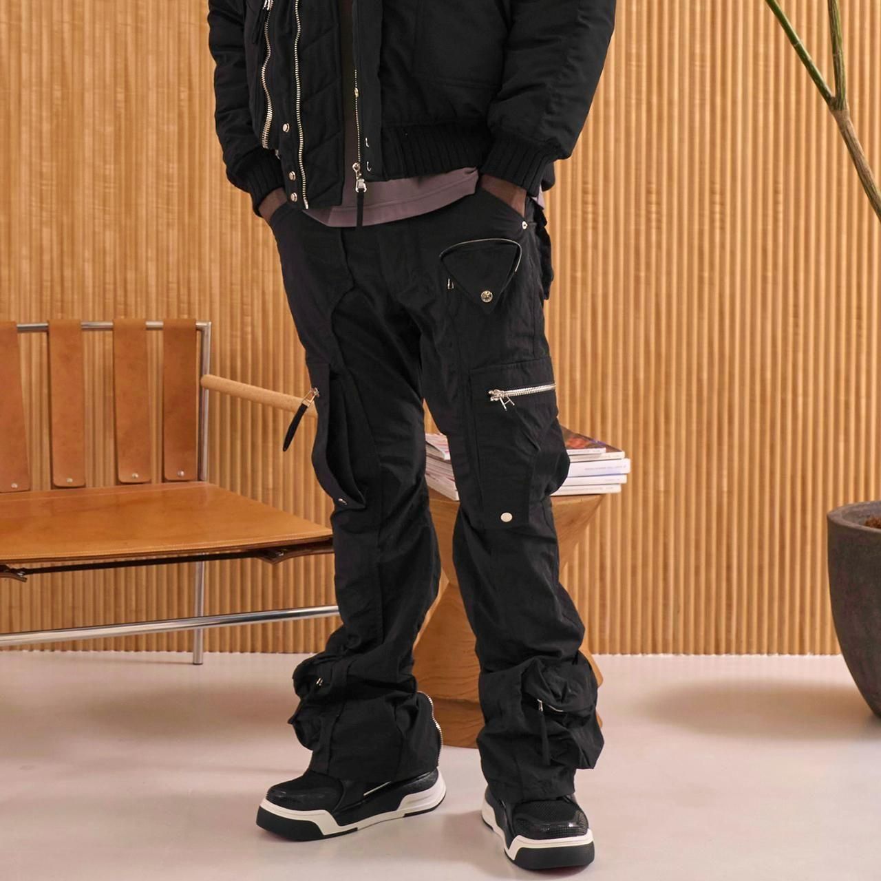 <img class='new_mark_img1' src='https://img.shop-pro.jp/img/new/icons5.gif' style='border:none;display:inline;margin:0px;padding:0px;width:auto;' />MLVINCE () |  NYLON HOLSTER CARGO PANTS BLACK