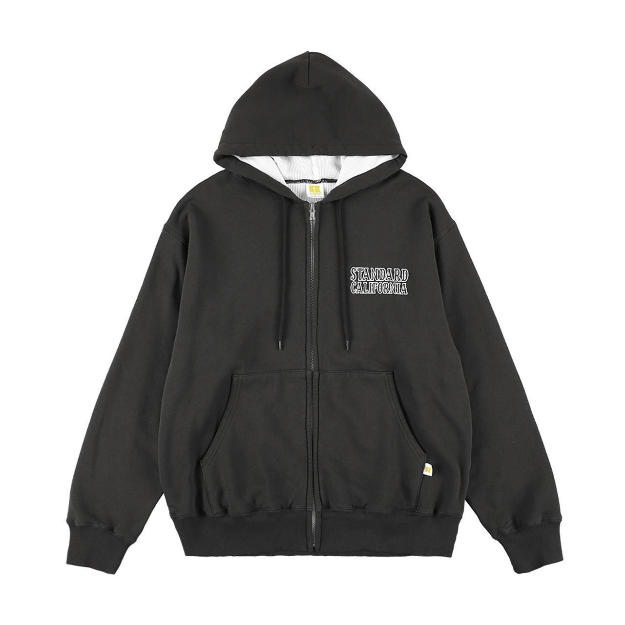 <img class='new_mark_img1' src='https://img.shop-pro.jp/img/new/icons5.gif' style='border:none;display:inline;margin:0px;padding:0px;width:auto;' />STANDARD CALIFORNIA ( ե˥)RUSSELL ATHLETIC / SD W Face Logo Zip Hood Sweat Black