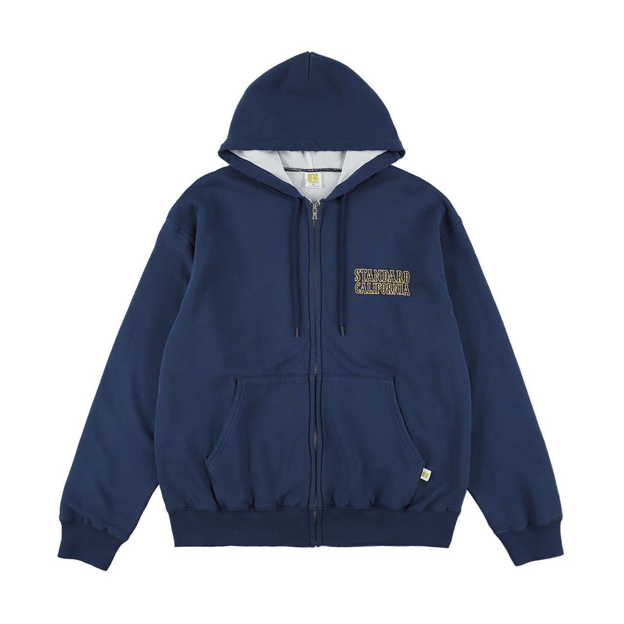 <img class='new_mark_img1' src='https://img.shop-pro.jp/img/new/icons5.gif' style='border:none;display:inline;margin:0px;padding:0px;width:auto;' />STANDARD CALIFORNIA ( ե˥)RUSSELL ATHLETIC / SD W Face Logo Zip Hood Sweat Navy