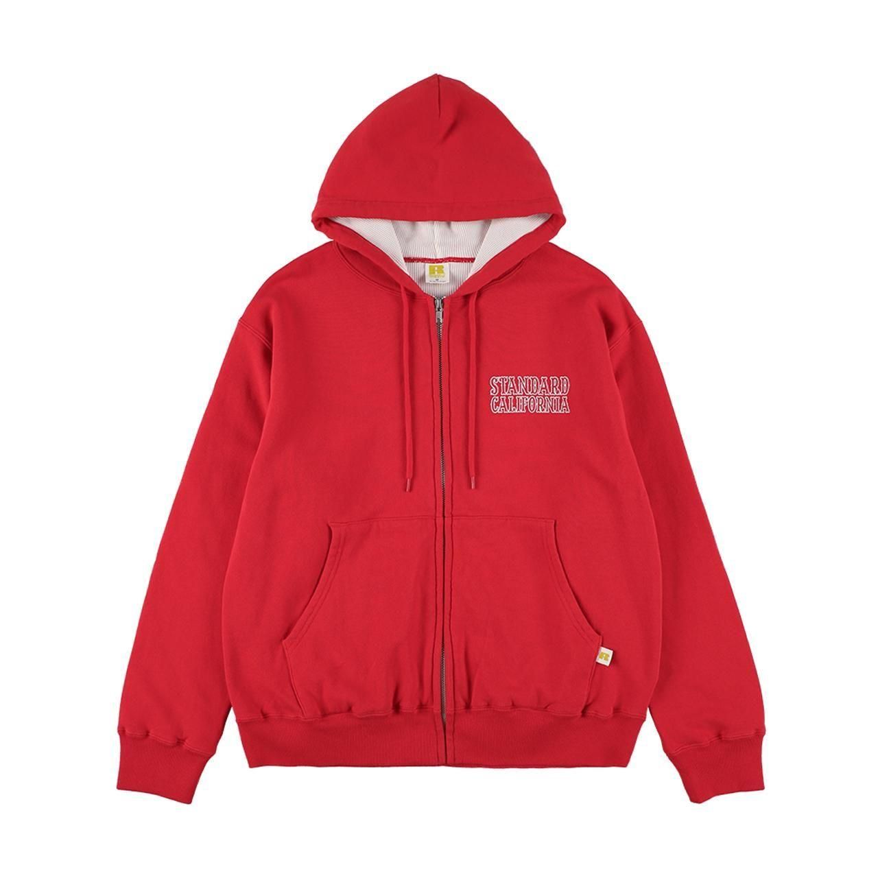 <img class='new_mark_img1' src='https://img.shop-pro.jp/img/new/icons5.gif' style='border:none;display:inline;margin:0px;padding:0px;width:auto;' />STANDARD CALIFORNIA ( ե˥)RUSSELL ATHLETIC / SD W Face Logo Zip Hood Sweat Red