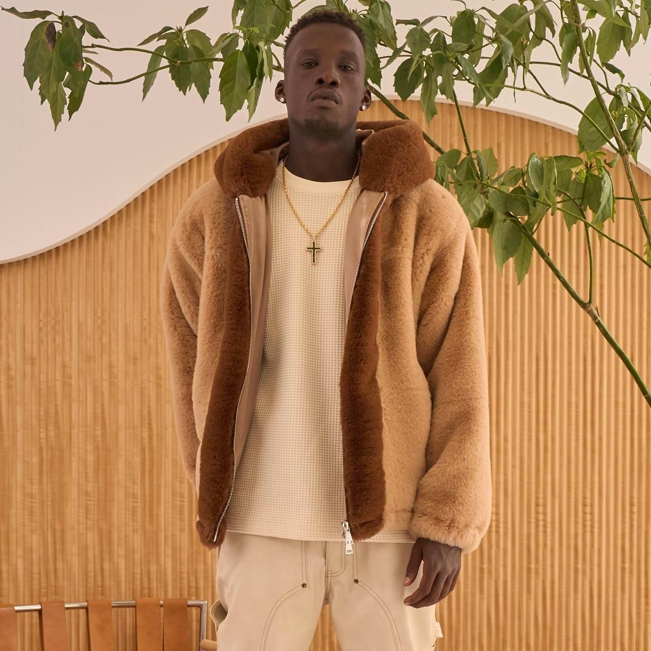 <img class='new_mark_img1' src='https://img.shop-pro.jp/img/new/icons5.gif' style='border:none;display:inline;margin:0px;padding:0px;width:auto;' />MLVINCE () |  FAUX FUR JACKET BEIGE