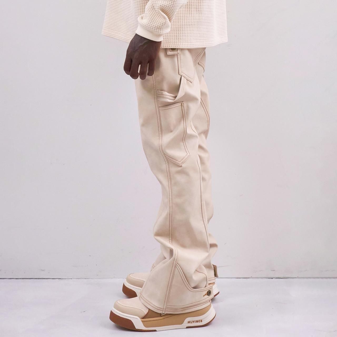 <img class='new_mark_img1' src='https://img.shop-pro.jp/img/new/icons5.gif' style='border:none;display:inline;margin:0px;padding:0px;width:auto;' />MLVINCE () |  FAUX LEATHER HOLSTER PANTS CREAM