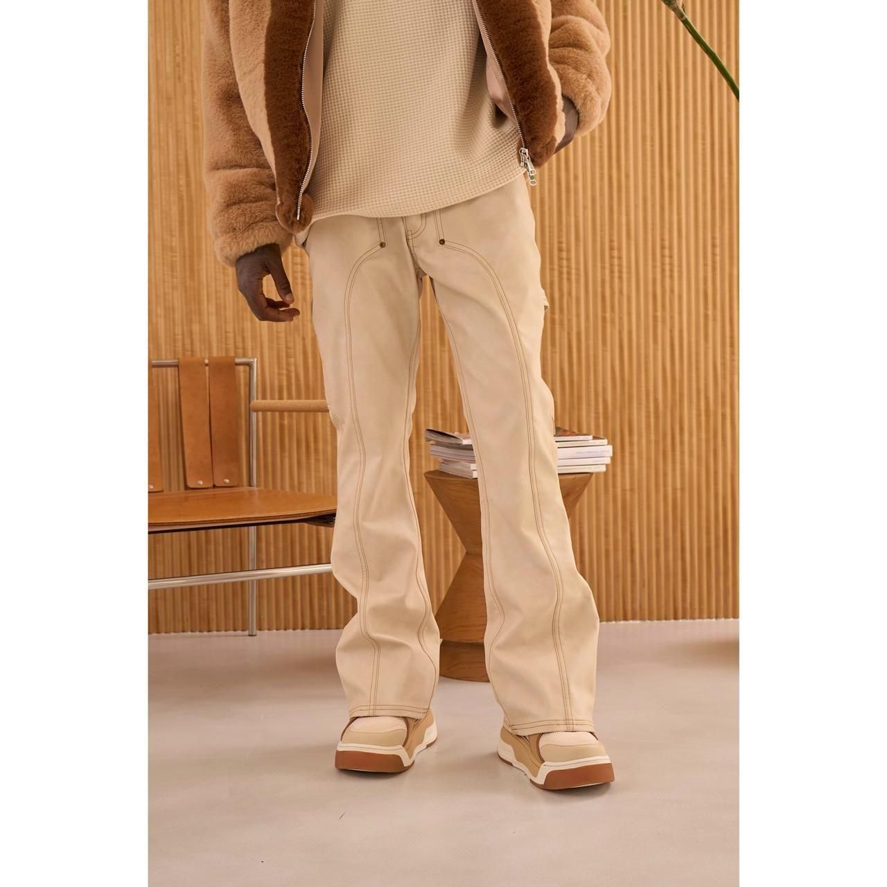 <img class='new_mark_img1' src='https://img.shop-pro.jp/img/new/icons5.gif' style='border:none;display:inline;margin:0px;padding:0px;width:auto;' />MLVINCE () |  FAUX LEATHER HOLSTER PANTS CREAM
