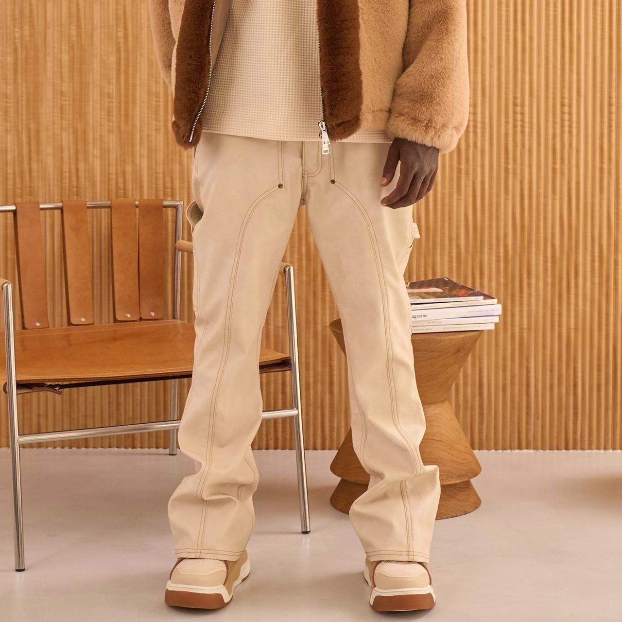 <img class='new_mark_img1' src='https://img.shop-pro.jp/img/new/icons5.gif' style='border:none;display:inline;margin:0px;padding:0px;width:auto;' />MLVINCE () |  FAUX LEATHER HOLSTER PANTS CREAM